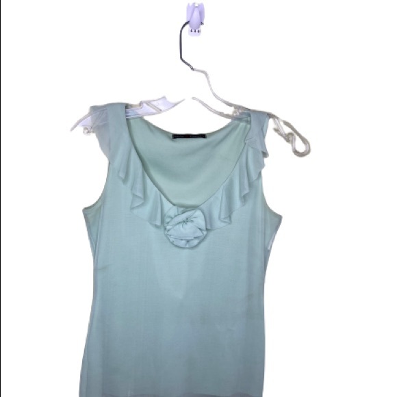 #3 Sheer Mesh V-Neck Top with Ruffle - Picture 7 of 8